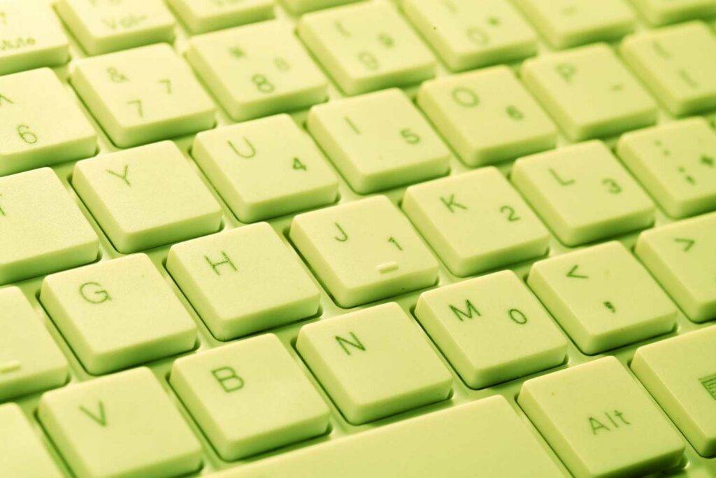 Bild von einer grünen Computer-Tastatur
