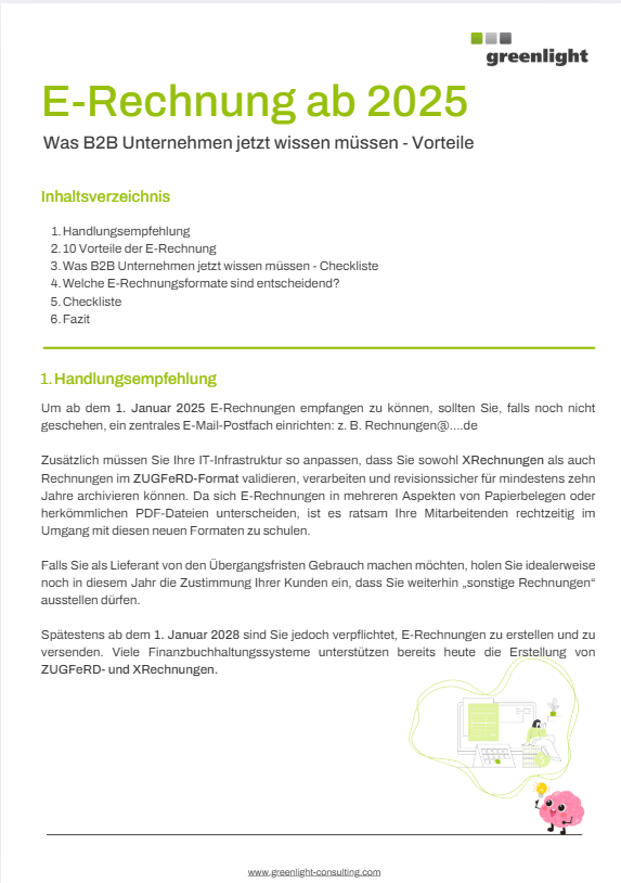 Erste Seite des Dokuments E-Rechnung-Checkliste