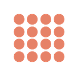Icon für parlamentarische Bestuhlung mit Tischen und Sitzplätzen in Reihen