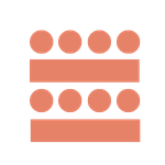 Symbol für Reihenbestuhlung mit mehreren Sitzreihen hintereinander